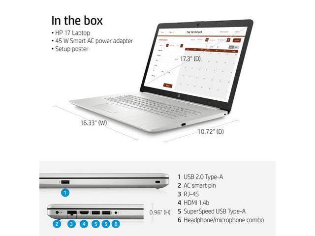 Newest HP 17.3' HD Laptop, 11th Intel Core i3-1115G4, 16GB RAM, 512GB SSD, Card Reader, HDMI, Webcam, Wi-Fi, Bluetooth, Windows 11 Home, Natural...