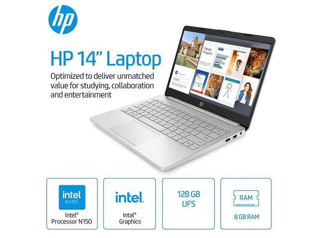 HP Student Business Laptop, Intel N150 Processor, 14 Inch LED, 8GB RAM, 128GB, Wi-Fi 6,, Windows 11 Pro