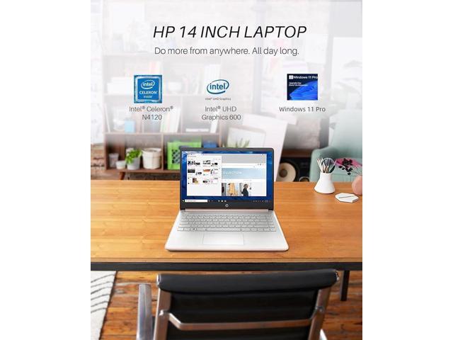 HP 14' Ultral Light Laptop, 4GB RAM, 128GB eMMC, Intel Quad-Core N4120, Anti-Glare HD Display, Webcam, Windows 11 Home in S Mode