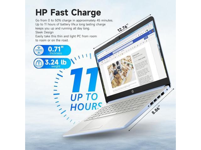 HP Student Business Laptop, Intel Processor N150 CPU, 14 Inch LED Portable Laptop, 4GB RAM, 128GB UFS, Wi-Fi 6, Copilot AI, Windows 11 H, Sky Blue