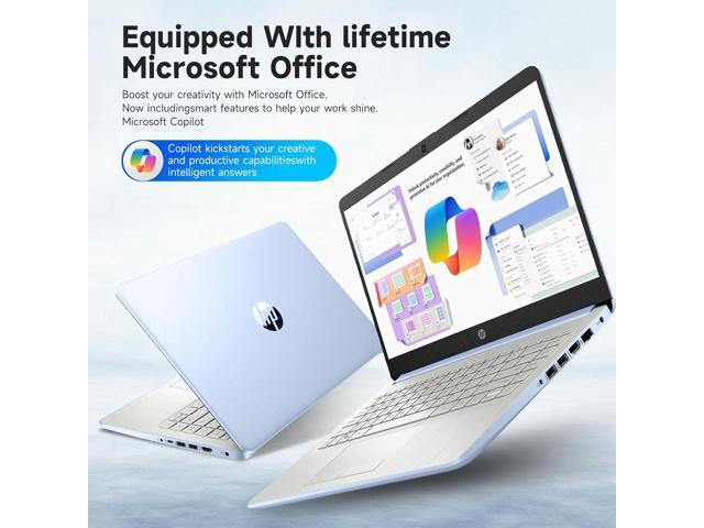 HP Student Business Laptop, Intel Processor N150 CPU, 14 Inch LED Portable Laptop, 4GB RAM, 128GB UFS, Wi-Fi 6, Copilot AI, Windows 11 H, Sky Blue