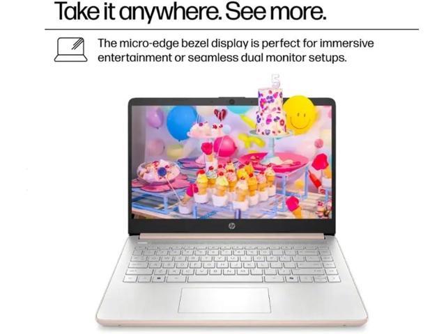 HP Student Business Laptop, Intel Processor N150 CPU, 14 Inch LED Portable Laptop, 4GB RAM, 128GB UFS, Wi-Fi 6, Copilot AI, Windows 11 H, Rose Gold