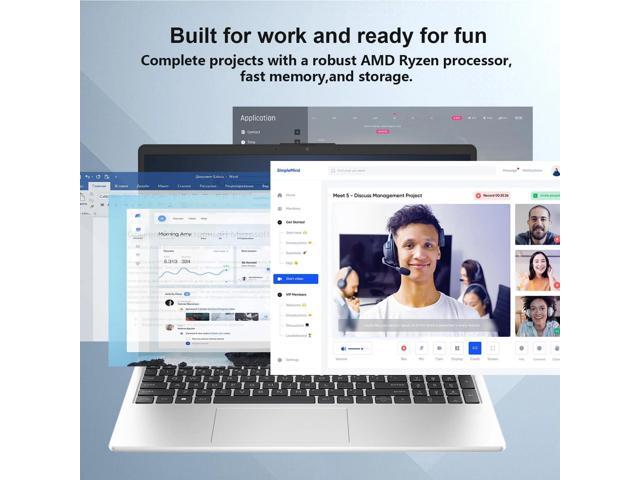 HP 255 G10 Business Laptop, 15.6' FHD Display, AMD Ryzen 5 7530U, 16GB RAM, 512GB PCIe SSD, Numeric Keypad, Webcam, HDMI, Wi-Fi 6, Windows 11 Home,...