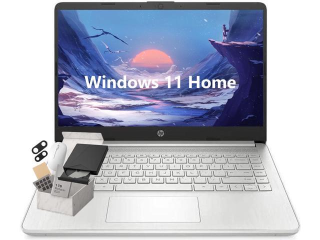 HP Ultra-Light Laptop for Students and Business, 14' HD Display, Intel Quad-Core Processor, 4GB RAM, 64GB eMMC, Wi-Fi, Bluetooth, Windows 11 Home