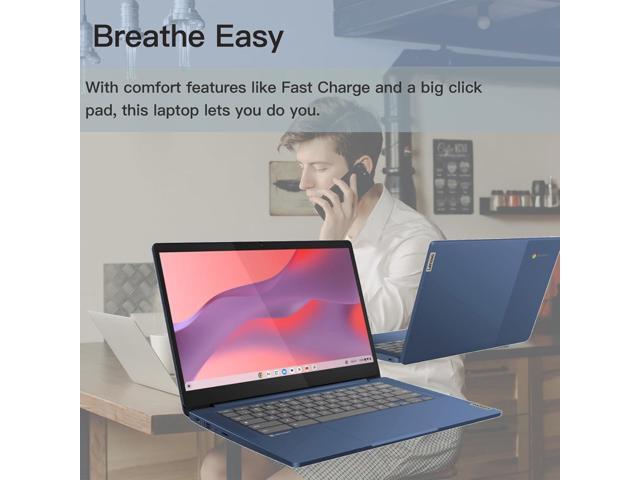 Lenovo IdeaPad Slim 3 Chromebook, Lightweight Laptop, 14' Full HD Display- 4GB RAM, 64GB eMMC+128GB Micro SD Card, ARM Mali-G52 - HD 720p Camera -...
