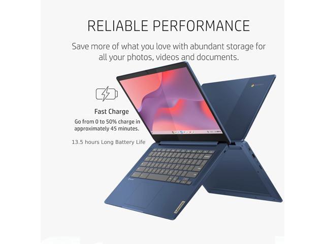 Lenovo IdeaPad Slim 3 Chromebook, Lightweight Laptop, 14' Full HD Display- 4GB RAM, 64GB eMMC+128GB Micro SD Card, ARM Mali-G52 - HD 720p Camera -...
