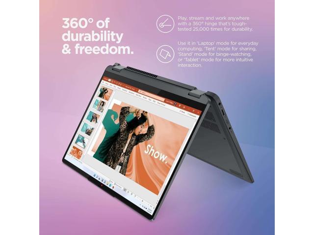 Lenovo Flex 5i 2-in-1 Laptop - 14' FHD Touchscreen, Intel 10-Core i5-1235U, 8GB RAM, 512GB SSD+ 128GB SD Card, Intel Iris Xe Graphics, Backlit KB,...