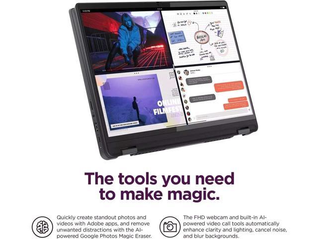 Lenovo Flex 5i 2-in-1 Laptop - 14' FHD Touchscreen, Intel 10-Core i5-1235U, 8GB RAM, 512GB SSD+ 128GB SD Card, Intel Iris Xe Graphics, Backlit KB,...