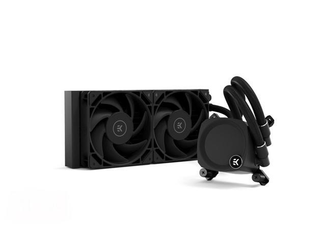 EK-Nucleus AIO CR240 Dark 240mm AIO Liquid Cooler With EK FPT 120mm Fans - Compatible with latest Intel and AMD CPU sockets - LGA 1700 and AM5