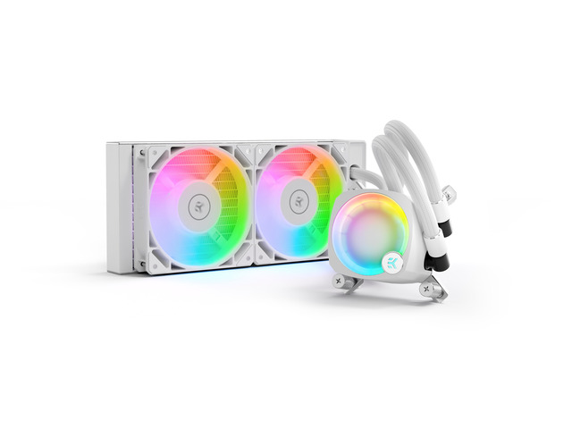 EK-Nucleus AIO CR240 Lux D-RGB White 240mm AIO Liquid Cooler With EK FPT 120mm Fans - Compatible with latest Intel and AMD CPU sockets - LGA 1700...