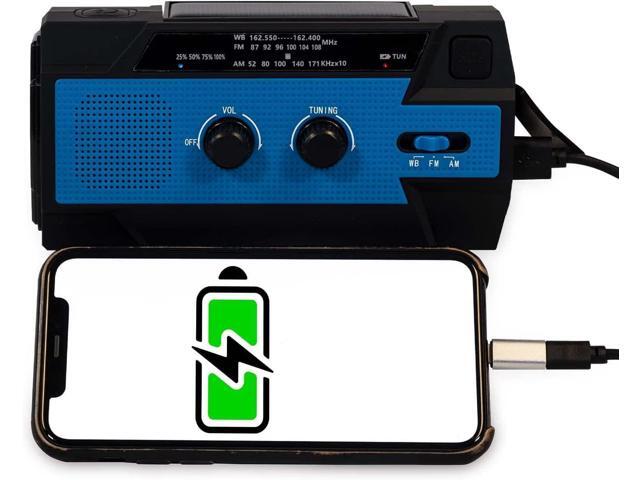 Emergency Weather Radio 4000MAH Hand Crank Radio Power Bank Charger Flash Light- Small