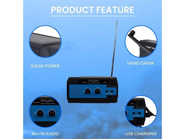 Emergency Weather Radio 4000MAH Hand Crank Radio Power Bank Charger Flash Light- Small