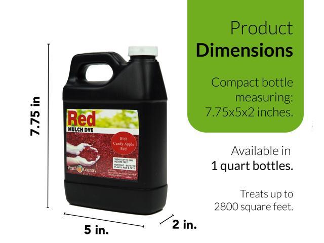 Peach Country Premium Red Mulch Color Concentrate - 2,800 Sq. Ft. - Rich Candy Apple Red Mulch Dye Spray (1 Quart, Red)