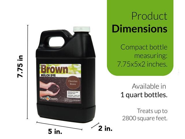 Peach Country Premium Chocolate Brown Mulch Color Concentrate - 2,800 Sq. Ft. - Pure Chocolate Brown Mulch Dye Spray (1 Quart, Brown)