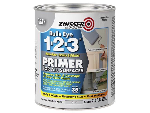 ZINSSER 286258 Primer, Water, 1 qt, Gray, Interior/Exterior