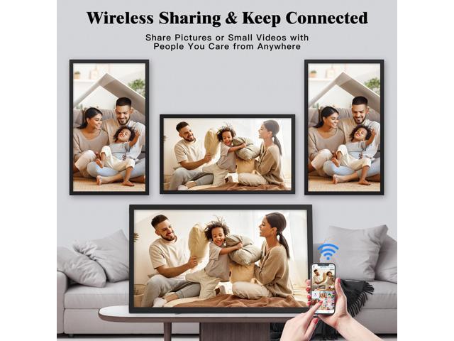 FULLJA 21.5-inch Digital Photo Frame with 32GB Storage - Instant Sharing via App/Email, 1920x1080 IPS Touchscreen, Ideal Gift for Family Modern...