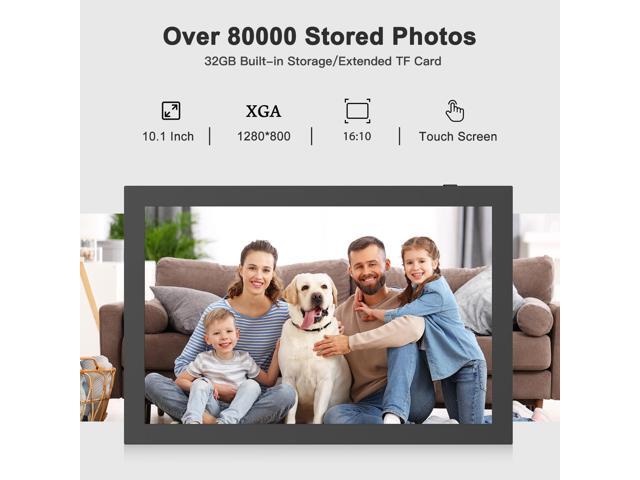 FULLJA 10.1-inch Digital Photo Frame with 16GB Storage - IPS Touchscreen, Auto-Rotate, Instant Sharing via App/Email, Free Cloud Storage Perfect...