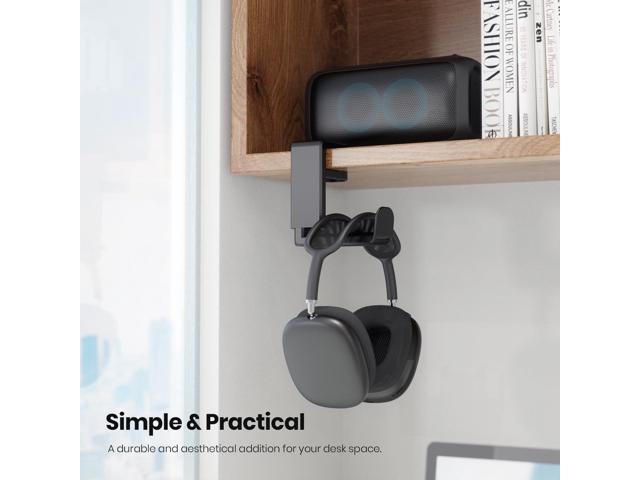 PC Gaming Headset Headphone Hook Holder Hanger Mount, Headphones Stand with Adjustable &Rotating Arm Clamp, Under Desk Design, Universal Fit, Built...