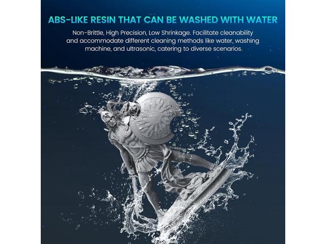 SUNLU 1000g Water-Wash ABS Resin, Combines features of ABSLIKE Resin & Water Washable Resin, Non Brittle, High Precision, Low Shrinkage, Fast...