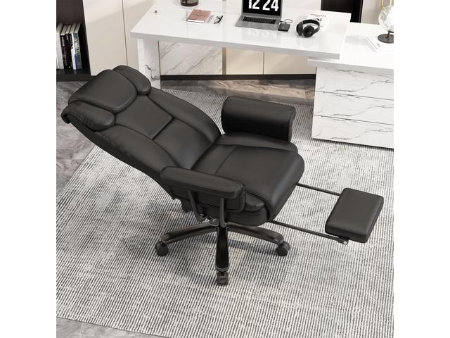Big and Tall Office Chair 400LBS with Wide Seat and Arms, 160° Reclining Office Chair with Footrest, Comfortable Executive Office Desk Chair High...