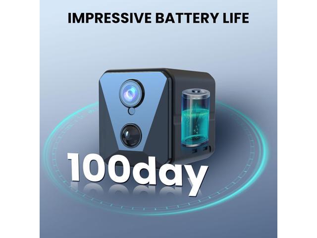 2025 Upgraded Security Camera, 4K HD Mini Nanny Cam for Home with Night Vision, WiFi Indoor Camera, 100 Days Long Battery Life, Motion Detection,...