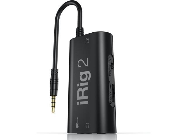 IK Multimedia iRig 2 portable guitar audio interface, lightweight audio adapter for iPhone and iPad with instrument input and headphone/amplfiier outs