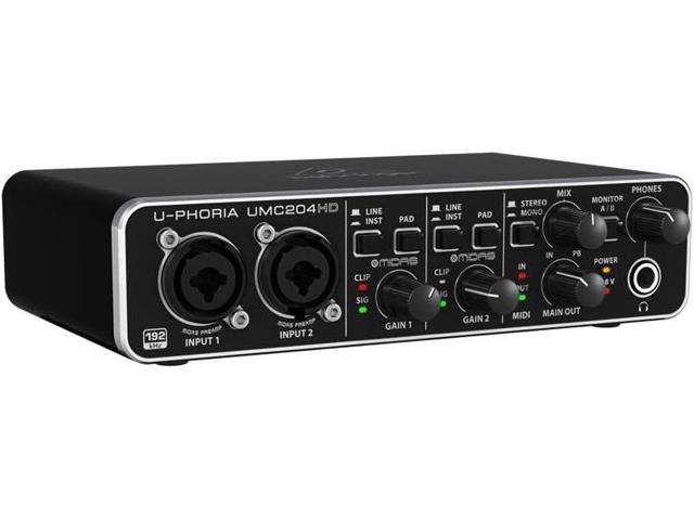 Behringer U-Phoria UMC204HD Audiophile 2x4 USB Audio/MIDI Interface with MIDAS Mic Preamplifiers, 24-Bit/192kHz Resolution