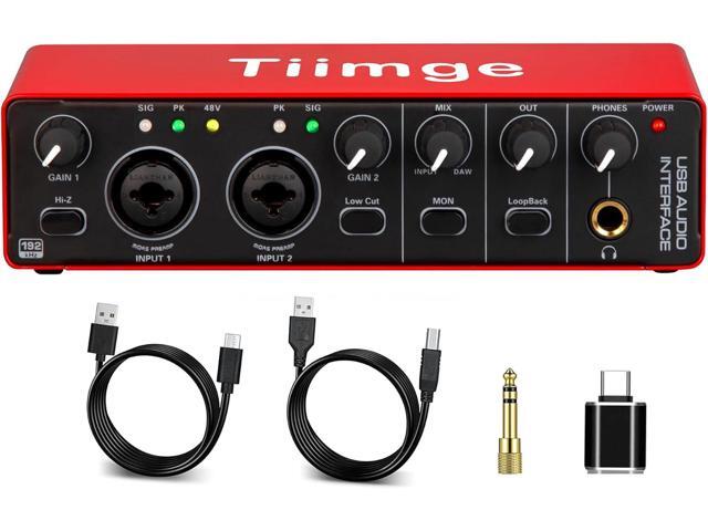 2x2 USB Audio Interface for PC, with 48V Phantom Power, 24Bit/192kHz High-Fidelity, Mic Preamplifier XLR/TSR/TS Ports, Compatible for Guitarist,...