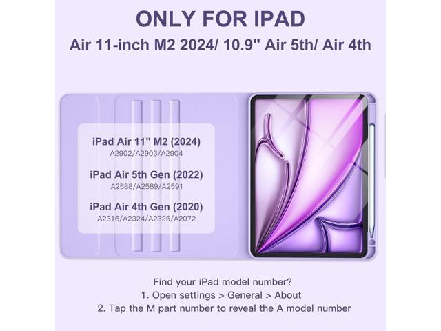 For iPad Air 11-inch M2/ 10.9 Inch Air 5th 4th Generation Case with Keyboard - Backlit Wireless Detachable, Folio Cover with Pencil Holder for iPad...