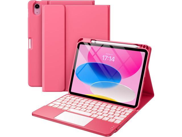 For iPad 10th Generation Case with Keyboard (10.9', 2022), Smart Keyboard Folio Cover with Pencil Holder, Multi-Touch Trackpad, 7 Color Backlit,...