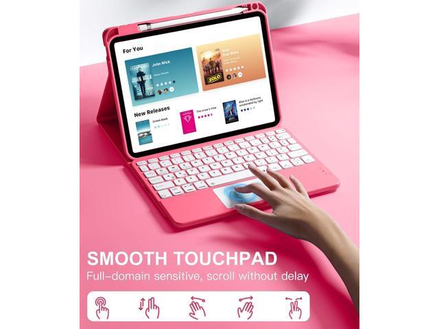 For iPad 10th Generation Case with Keyboard (10.9', 2022), Smart Keyboard Folio Cover with Pencil Holder, Multi-Touch Trackpad, 7 Color Backlit,...