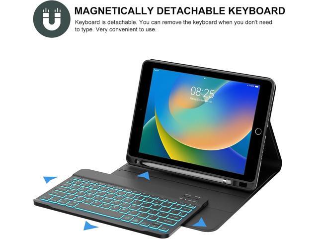 BORIYUAN New iPad 10.2 9th 8th 7th Generation 2021 Keyboard Case, 7 Colors Backlit Detachable Keyboard Slim Leather Folio Smart Cover for iPad 10.2...
