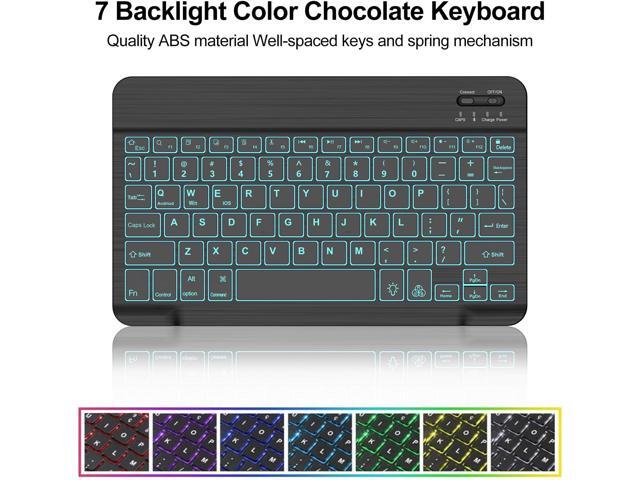 BORIYUAN New iPad 10.2 9th 8th 7th Generation 2021 Keyboard Case, 7 Colors Backlit Detachable Keyboard Slim Leather Folio Smart Cover for iPad 10.2...