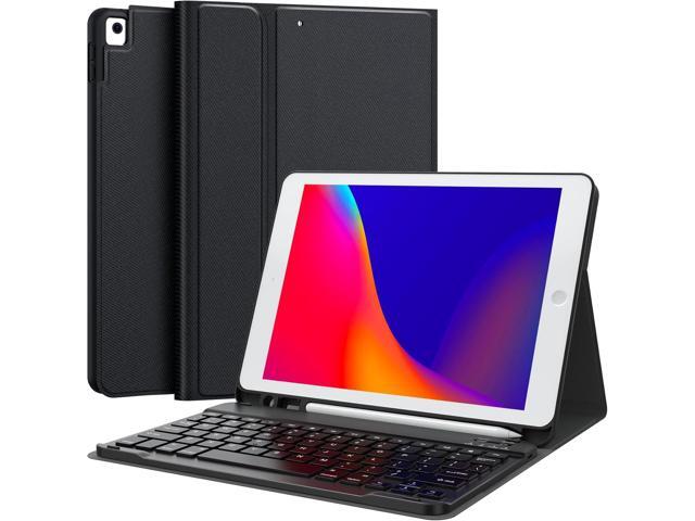 Keyboard Case for iPad 9th Generation 2021 10.2 Inch, Detachable Wireless with Pencil Holder Stand Folio Keyboard Cover for New iPad 9th Gen/8th...