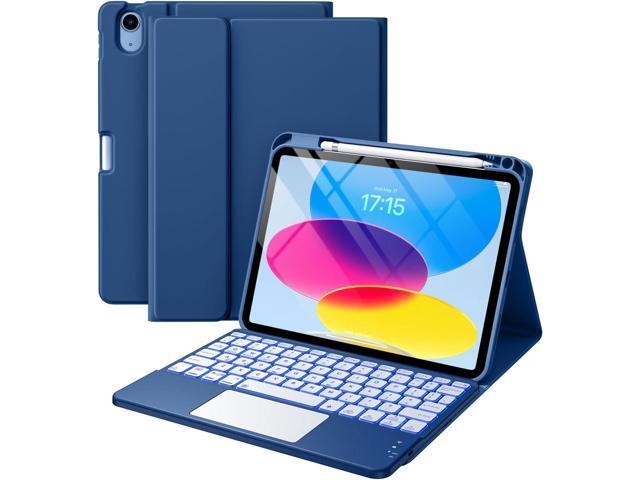 iPad 10th Generation Case with Keyboard (10.9', 2022), Smart Keyboard Folio Cover with Pencil Holder, Multi-Touch Trackpad, 7 Color Backlit,...