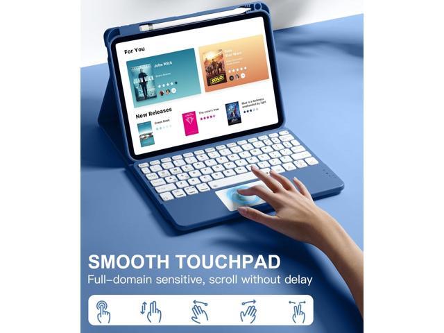 iPad 10th Generation Case with Keyboard (10.9', 2022), Smart Keyboard Folio Cover with Pencil Holder, Multi-Touch Trackpad, 7 Color Backlit,...