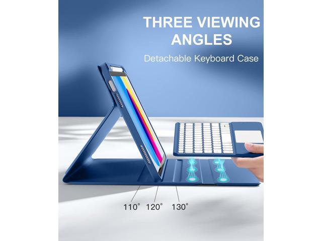 iPad 10th Generation Case with Keyboard (10.9', 2022), Smart Keyboard Folio Cover with Pencil Holder, Multi-Touch Trackpad, 7 Color Backlit,...