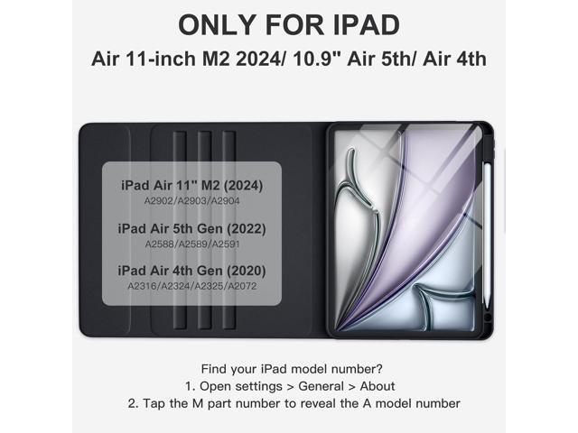iPad Air 11-inch M2/ 10.9 Inch Air 5th 4th Generation Case with Keyboard - Backlit Wireless Detachable, Folio Cover with Pencil Holder for iPad Air...