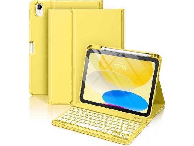 iPad 10th Generation Case with Keyboard 10.9 Inch - 7 Colors Backlit Wireless Detachable Folio Keyboard Cover with Pencil Holder for New iPad 10th...