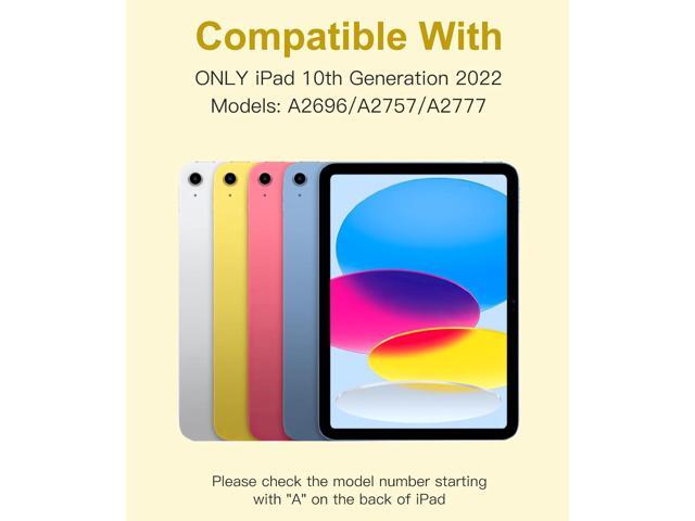 iPad 10th Generation Case with Keyboard 10.9 Inch - 7 Colors Backlit Wireless Detachable Folio Keyboard Cover with Pencil Holder for New iPad 10th...