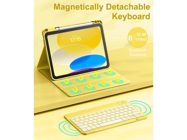 iPad 10th Generation Case with Keyboard 10.9 Inch - 7 Colors Backlit Wireless Detachable Folio Keyboard Cover with Pencil Holder for New iPad 10th...