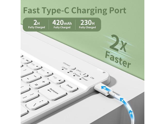 Keyboard Case for iPad 10th Generation 10.9 inch, Stand Folio Detachable Wireless Bluetooth Rechargeable Keyboard Soft TPU Back Case with Pencil...