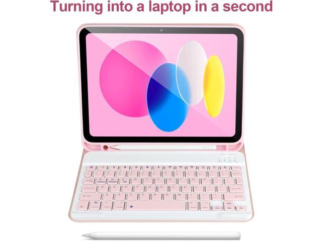 iPad 10th Generation Case with Keyboard,Keyboard Case for iPad 10th Gen 2022 10.9Keyboard for iPad 10th Gen with Pencil Holder,Detachable Bluetooth...