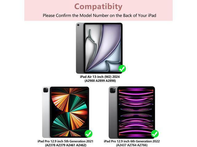 iPad Keyboard Case for iPad Pro 12.9 inch (5th, 6th Generation) & NEW iPad Air 13 inch M2 (Only Applies to 3 iPads Model) - Wireless Detachable...
