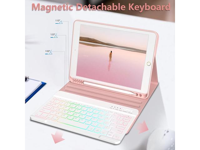 For iPad 9th Generation Keyboard Case 10.2'2021/(8th Gen) 2020/(7th Gen)2019,7 Colors Backlit Keyboard Case for iPad 10.2' /iPad Air 3 10.5'(3rd...