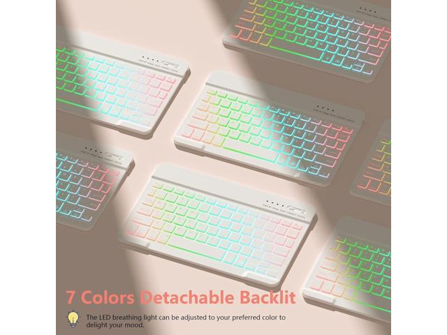For iPad 9th Generation Keyboard Case 10.2'2021/(8th Gen) 2020/(7th Gen)2019,7 Colors Backlit Keyboard Case for iPad 10.2' /iPad Air 3 10.5'(3rd...