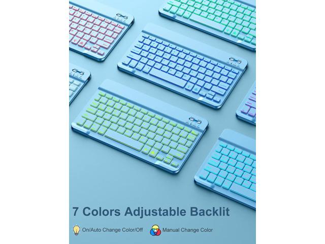 For iPad 9th/8th/7th Generation Case with Keyboard 10.2 Inch - 7 Colors Backlit Wireless Detachable Folio Keyboard Cover with Pencil Holder for...