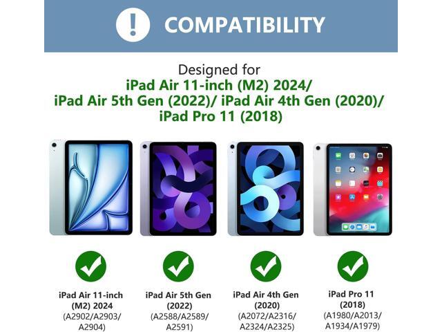 iPad Air 5th/4th Generation Case with Keyboard, Keyboard Case for iPad Air 11-inch (M2) 2024/iPad Pro 11 2018, Detachable Bluetooth Keyboard Tablet...