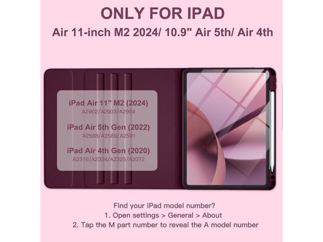 For iPad Air 11 M2 & iPad Air 5th 4th Generation Case with Keyboard - Folio Keyboard Cover with Pencil Holder for iPad Air 11-inch 2024, iPad Air 5...