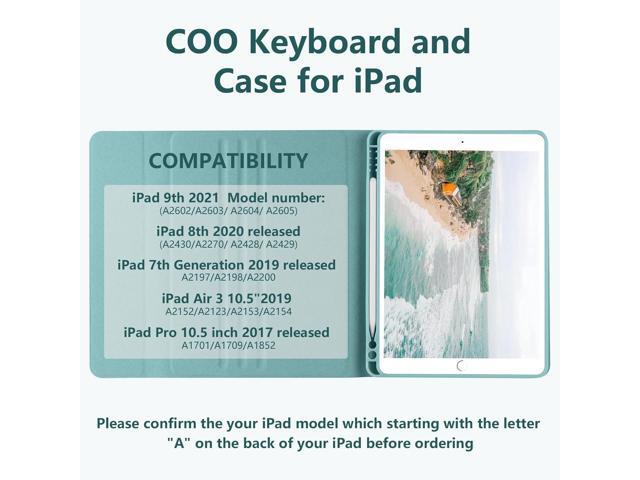 iPad 9th Gen 2021 Case with Keyboard 10.2 inch, iPad 8th Gen 2020/iPad 7th Gen 2019/iPad Air 3/iPad Pro 10.5 Keyboard Case, Detachable Wireless...